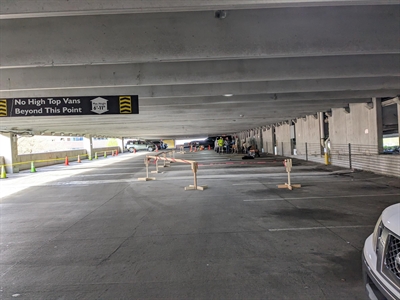 #3 pic is a pic of how they worked on the expansion joints and not closing the garage. It stayed active the whole time.