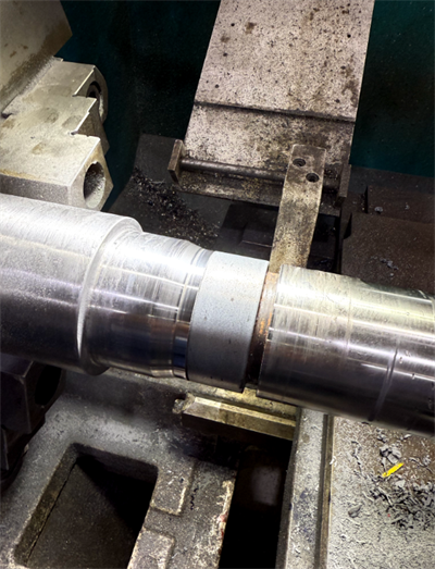 Completed shaft after Belzona 1161 repair and final machining.
