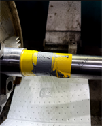 Belzona 1161 applied on shaft with forming technique using yellow former.