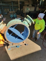 Rebuilt and coated chiller diffuser with Belzona 1321 after repair.