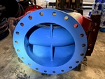 Fire pump casing with final blue Belzona 1341 coating applied