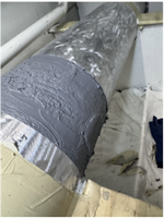 Stern tube after Belzona Super Metal rebuild, before SuperWrap application
