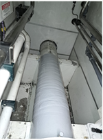 Final cured Belzona SuperWrap on stern tube after release film removal