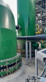 A large pipe at a power plant