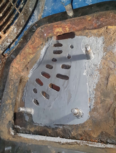 The corroded areas are now smooth and re-formed.