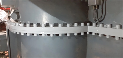 Completed application along the seal of the transformer