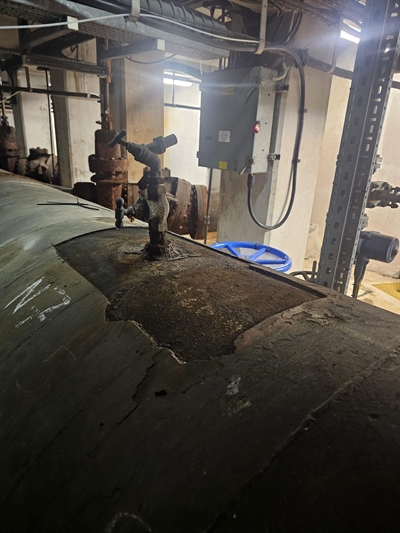 An old corroded steel pipe