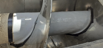 The first stage of Belzoan repair solution to screw conveyor