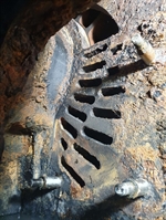 A corroded section of a pump