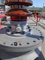 beginning of Belzona application to stop leak