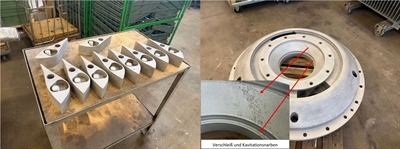 Turbine components after surface preparation