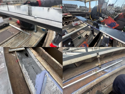 Fitting and bonding the steel plates