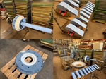 The fully repaired and coated turbine components.